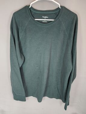 Goodfellow & Co Dark Teal Waffle Knit Long Sleeve Shirt